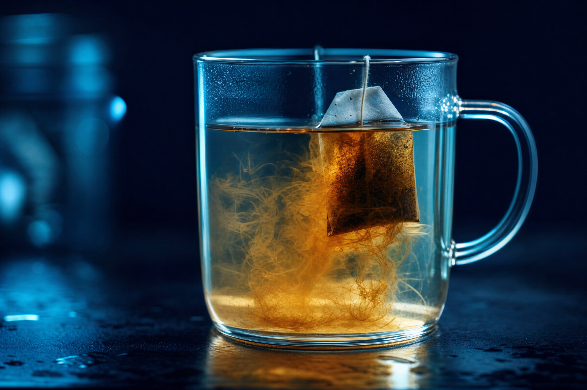 Tea diffusing through water